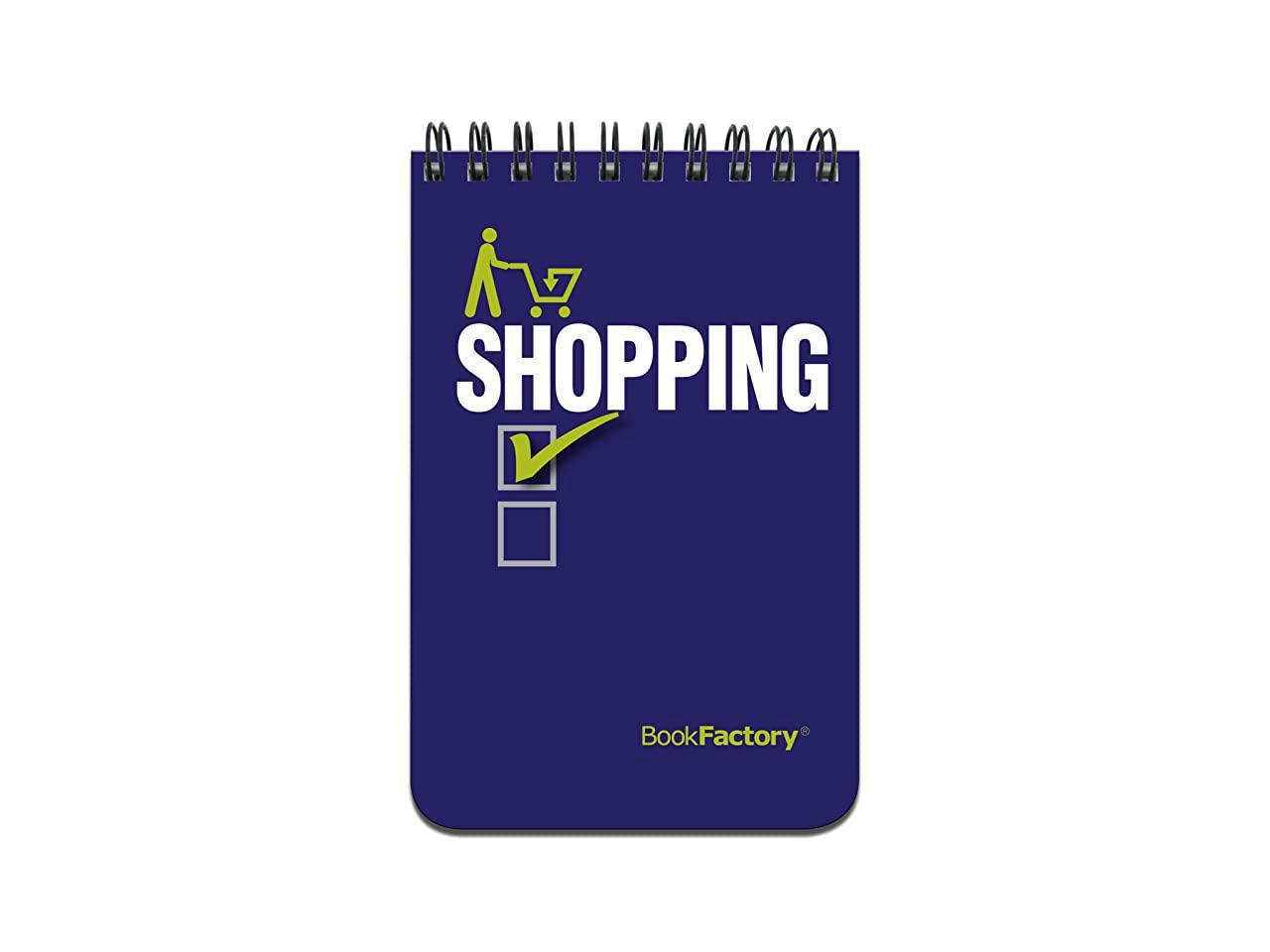 BookFactory Shopping List Notebook/Grocery Shopping/Pocket Mini Shopper's Notebooks 120 Pages Shopping 3 1/2” x 5 1/4 Durable Translucent Cover Wire-O Binding Top Bound JOU-120-M3CWT-A 