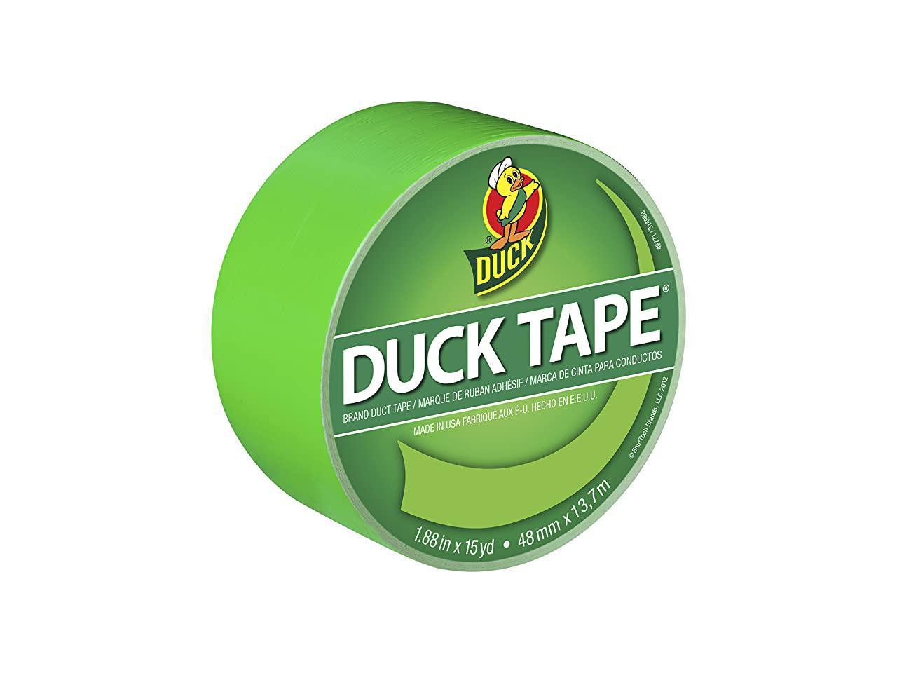 x 15 yd. Duck 1265018 Neon Lime Green Tape for Plastic and Metal 1.88 in 