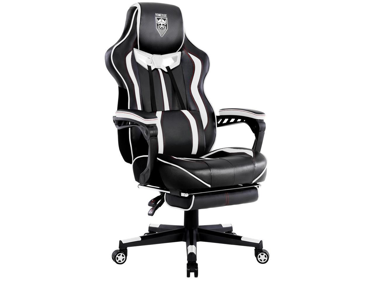 Vonesse Gaming Chair with Footrest, Reclining Computer Gaming Chair