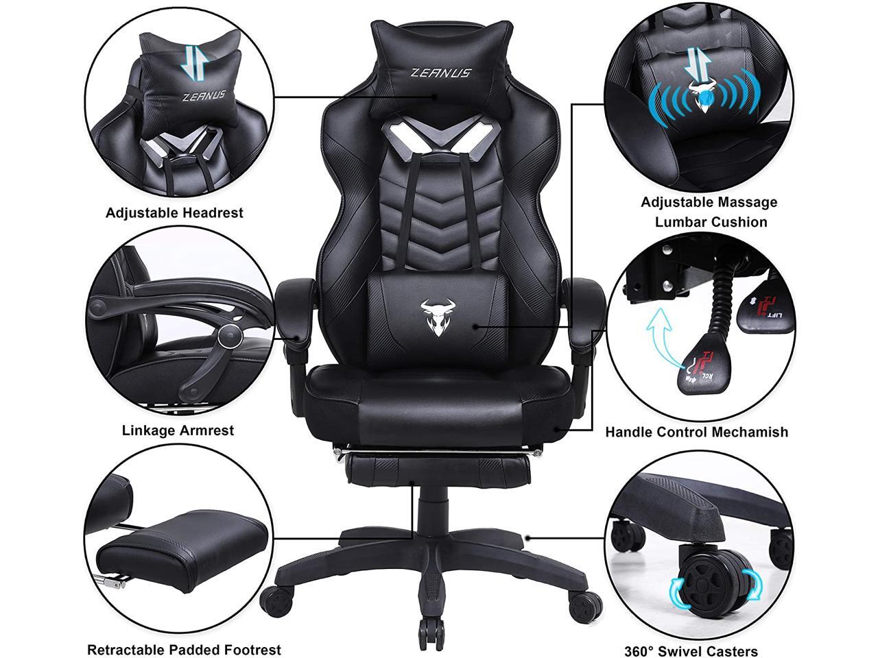 Zeanus Gaming Chair for Adults, Computer Gaming Chair with Massage