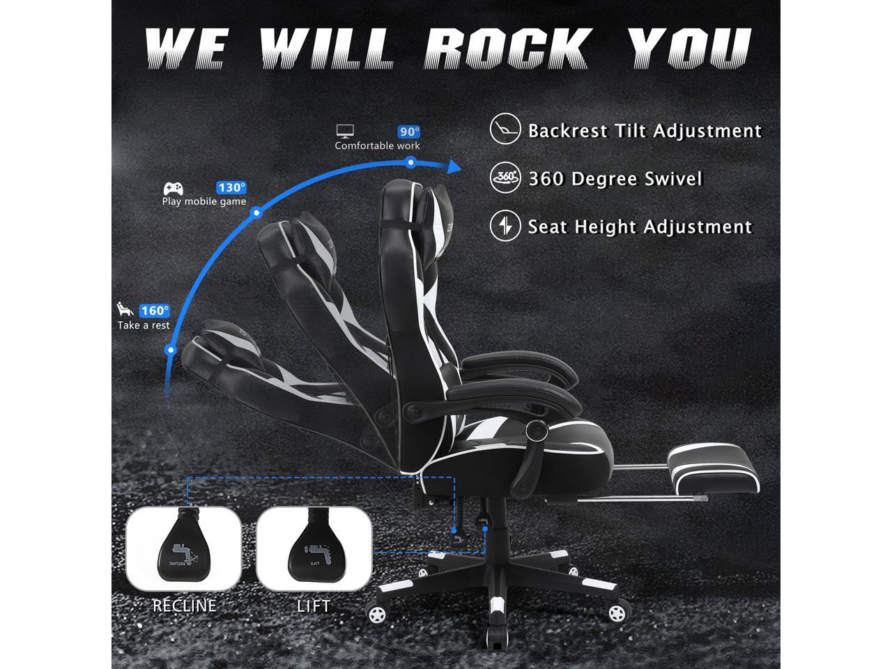 Zeanus Gaming Chair for Adults, Ergonomic Computer Chair with Footrest
