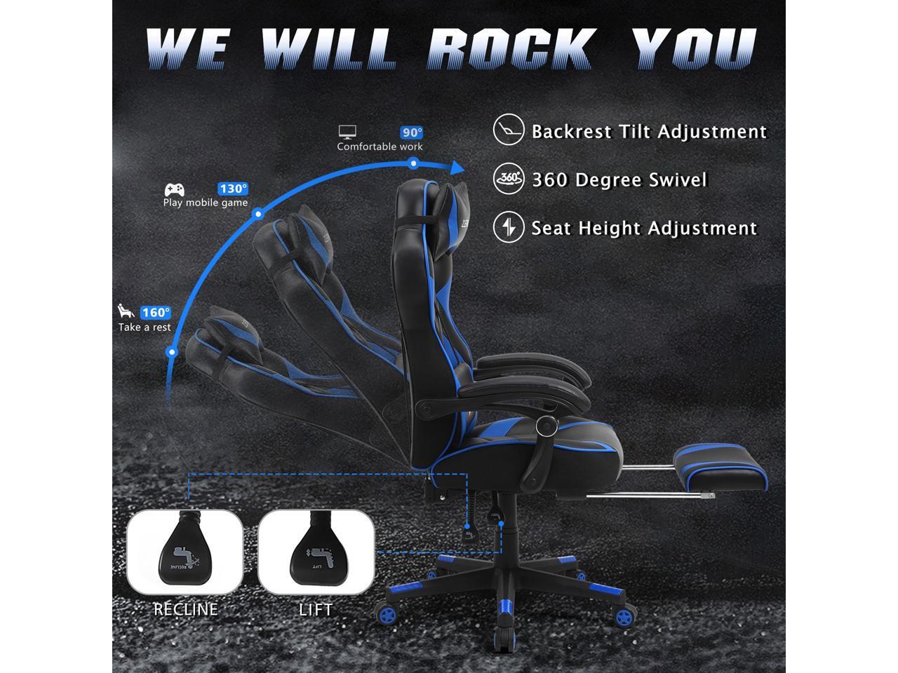 Zeanus Gaming Chair with Massage, Computer Gaming Chair for Adults
