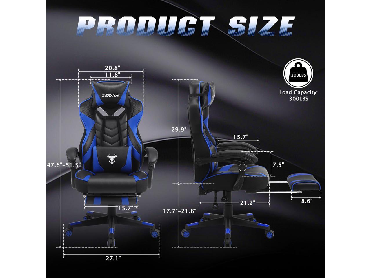 Zeanus Gaming Chair with Massage, Computer Gaming Chair for Adults