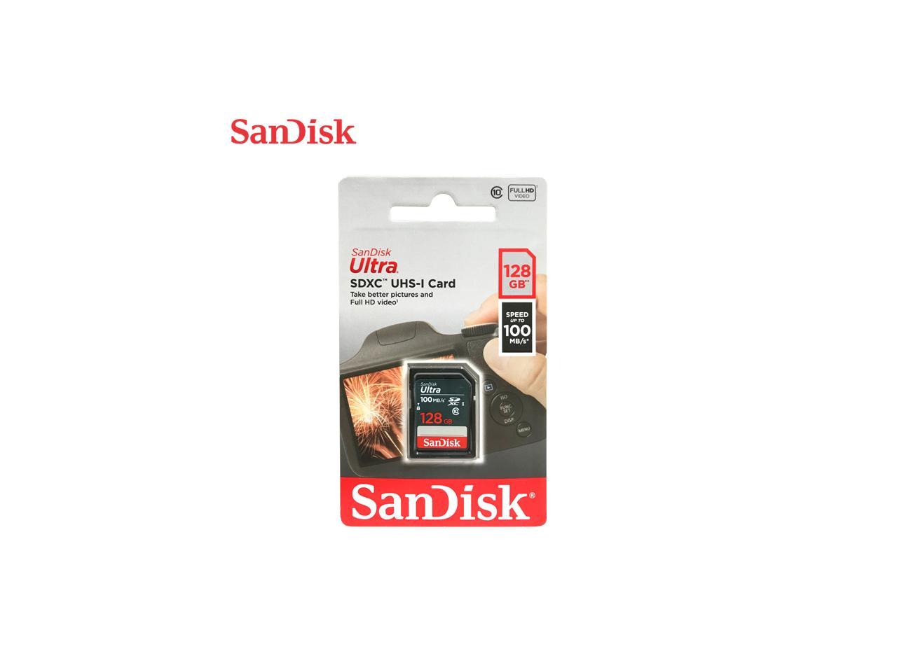 SanDisk SDSDUNR-128G-GN3IN CYU 128GB 9pin SDXC r100MB/s C10 UHS-I SanDisk  Ultra SDXC Memory Card Retail - Newegg.com