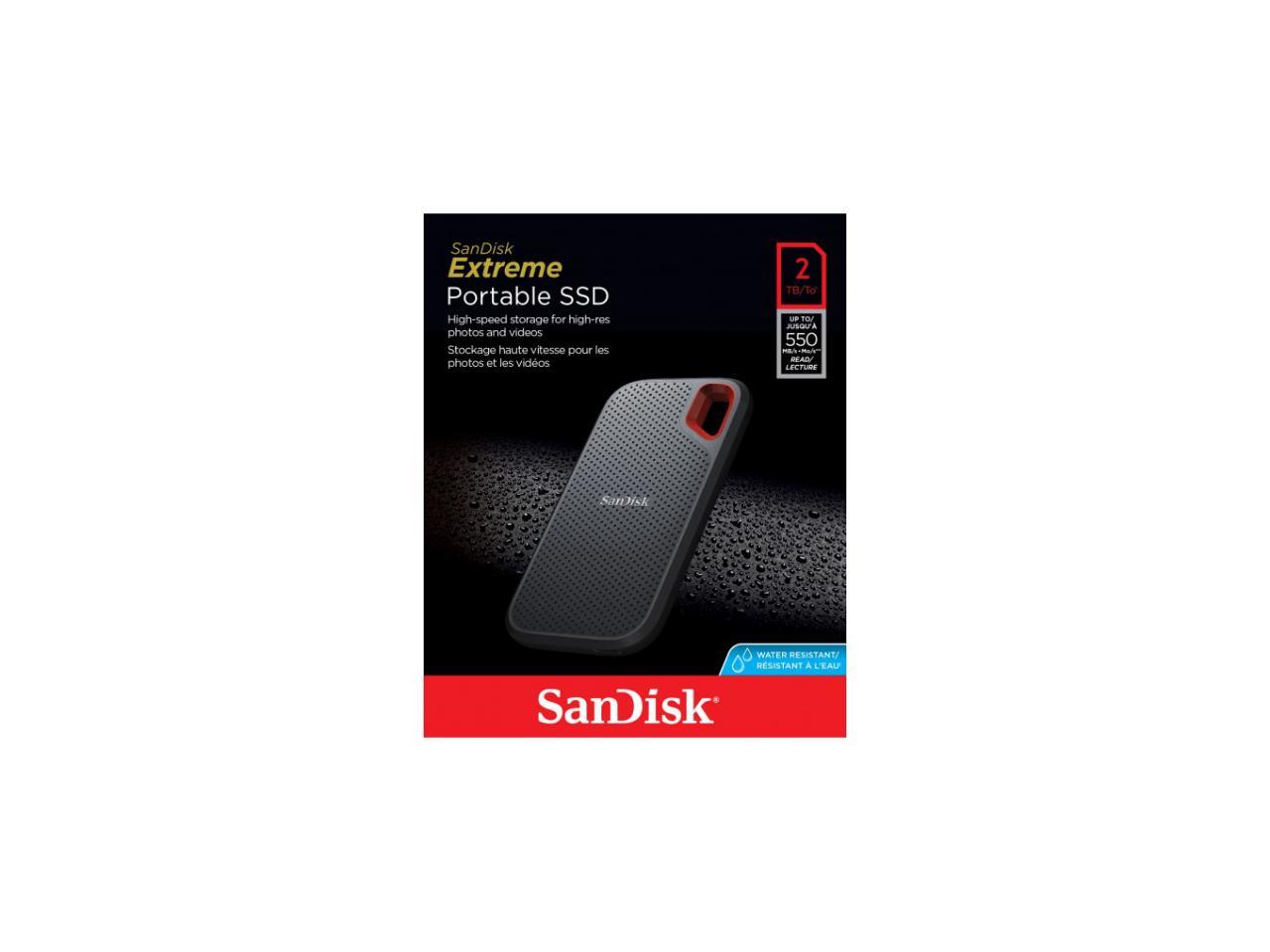 SanDisk Extreme 2TB USB 3.1 (Gen 2) Portable SSD - Newegg.com