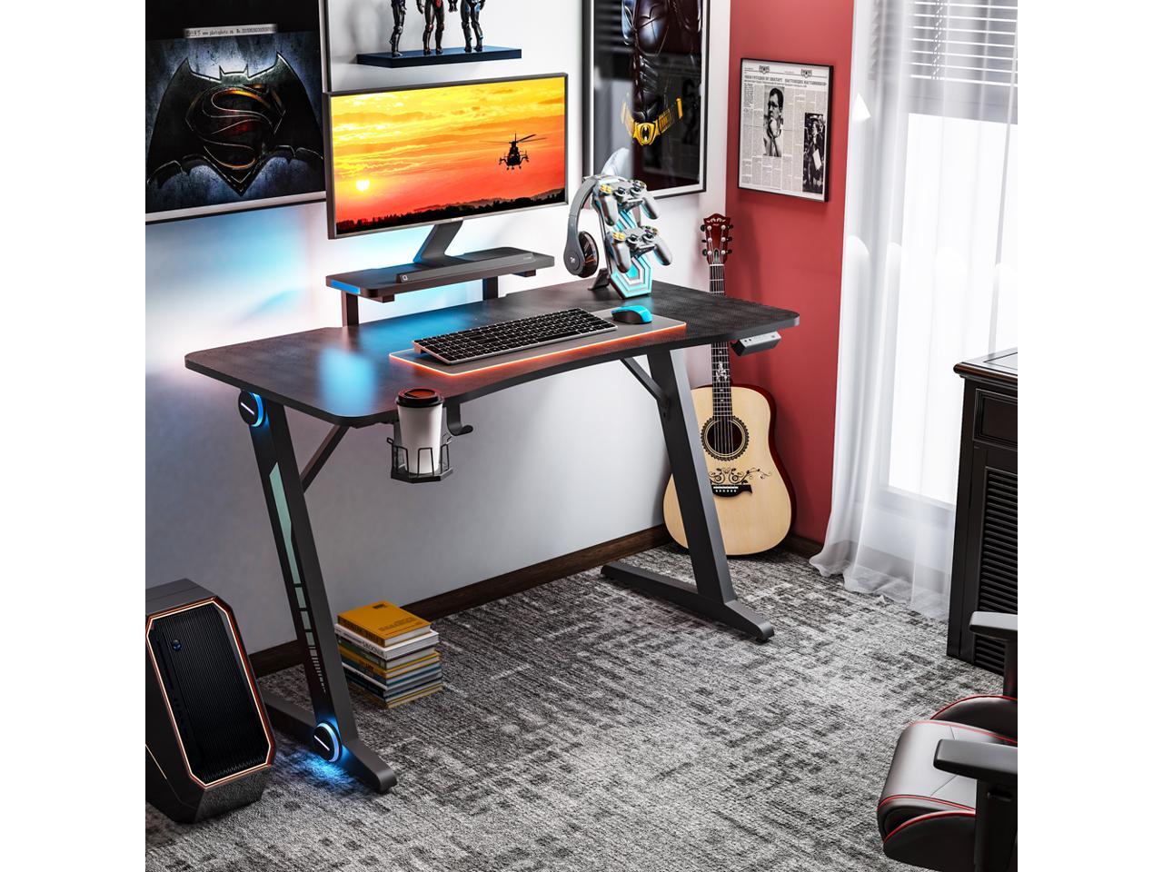 Z-Shaped Gaming Desk Home Office Computer Desk Gamer Workstation with