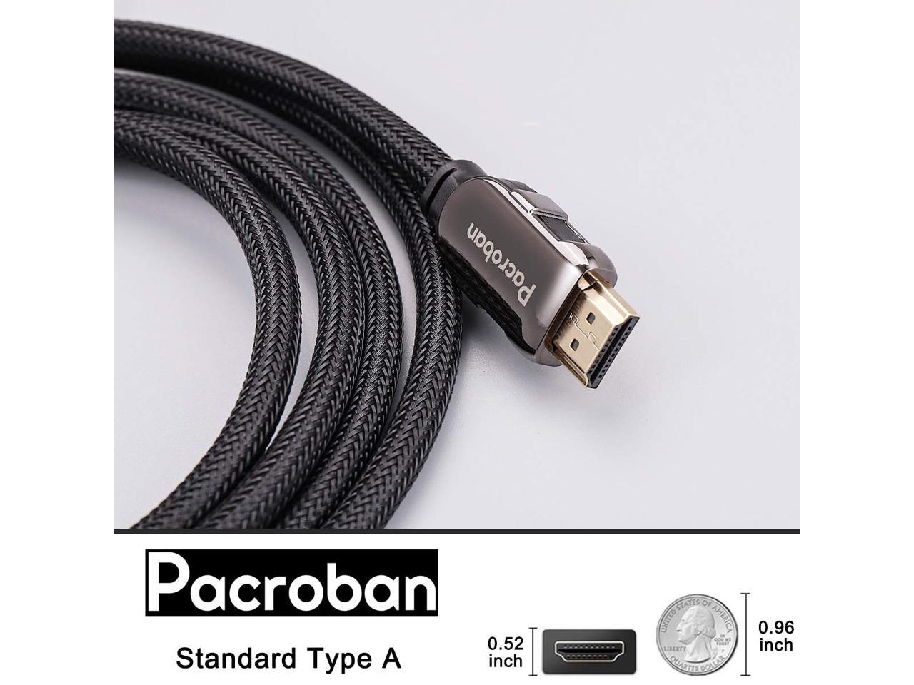 4K 120hz Dolby Vision 10ft White 48Gbps CL3 in-Wall Safe HDCP 2.3 Dynamic HDR Pacroban 8K HDMI Cable HDMI 2.1 Cable 