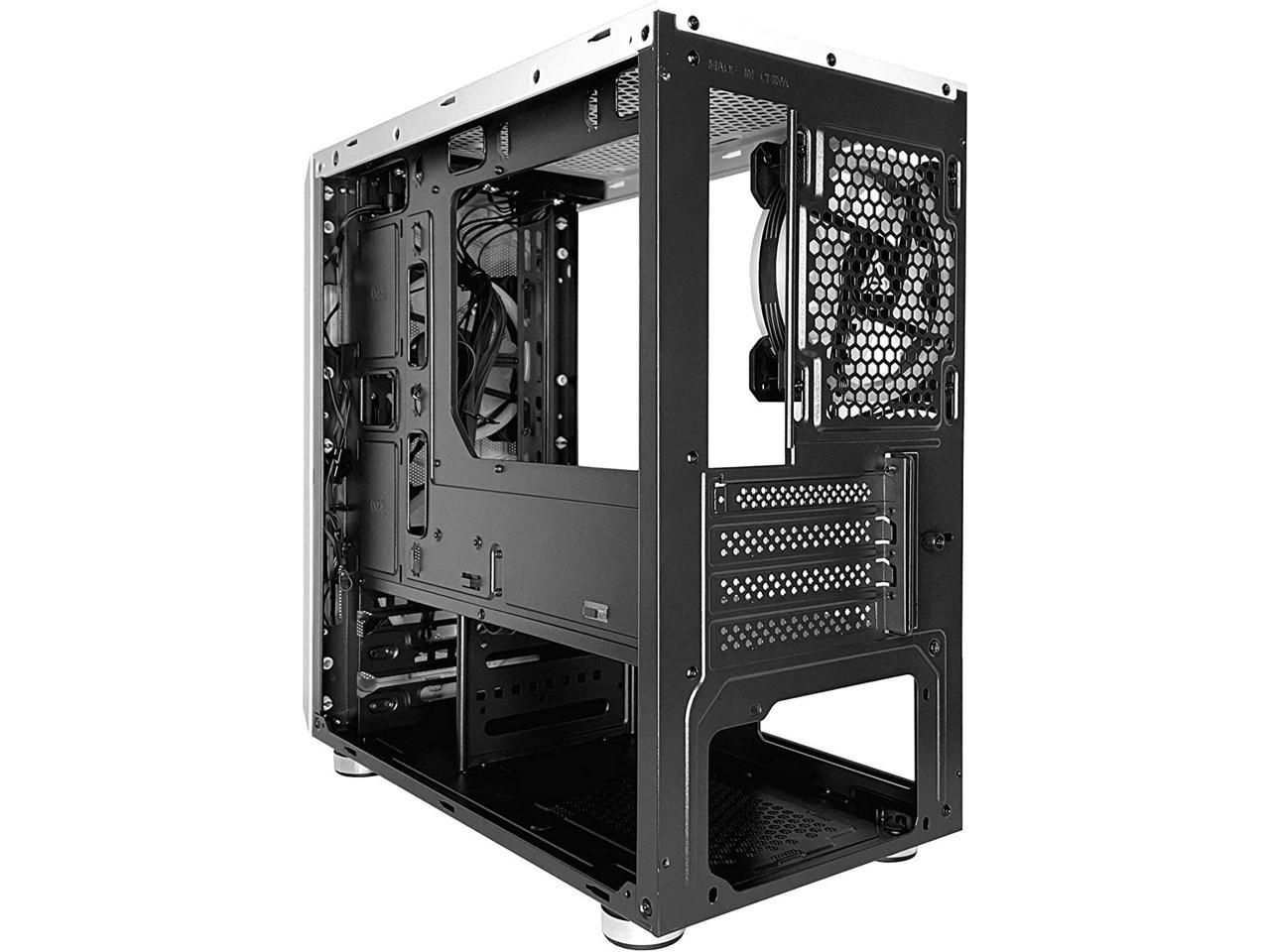 Apevia Prodigy-wh Micro-atx Gaming Case With 1 X Tempered Glass Panel 