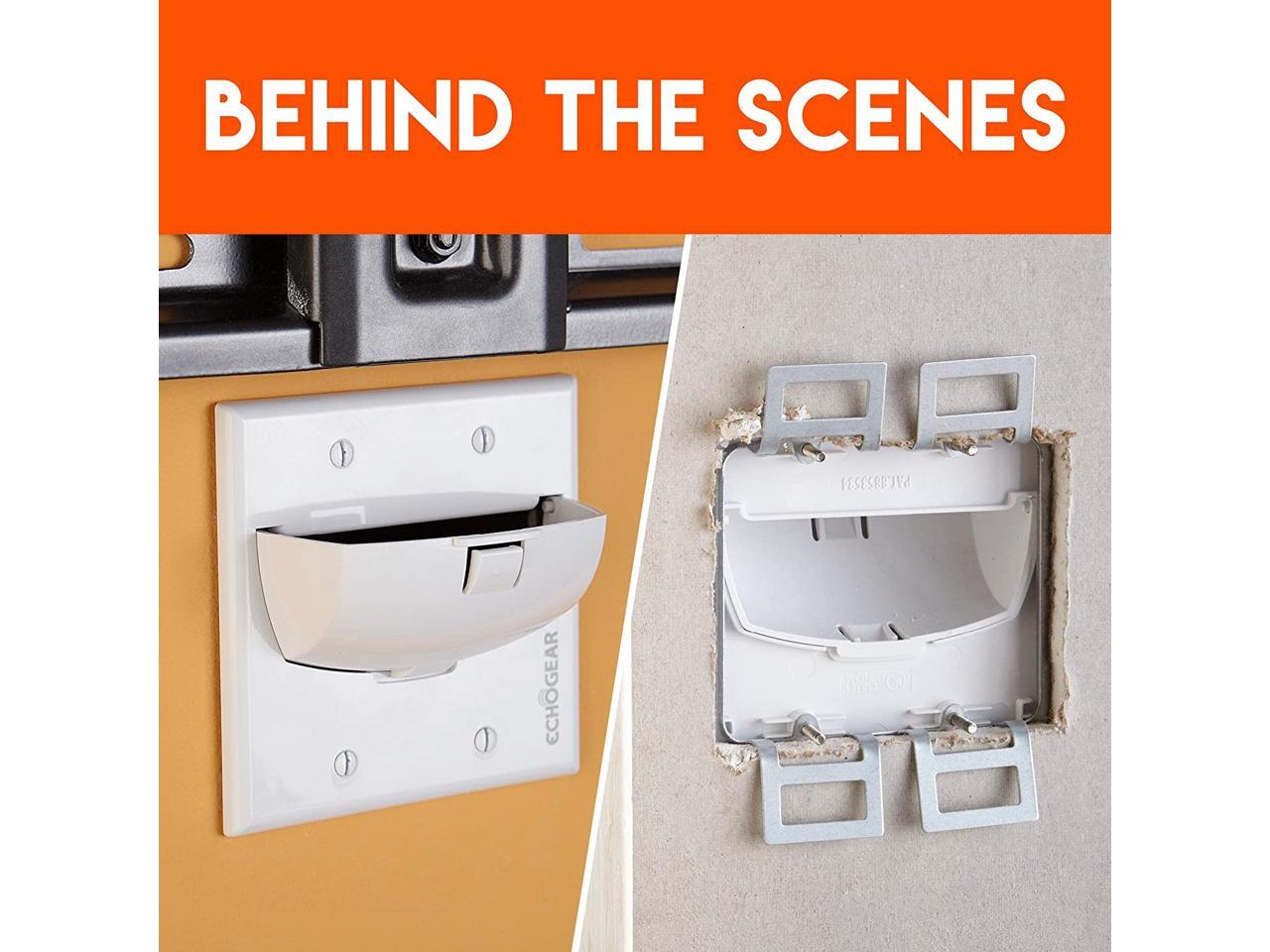 Echogear in Wall Cable Hider for Wall Mount TV Dual Gang Pass Through Pair with Drywall