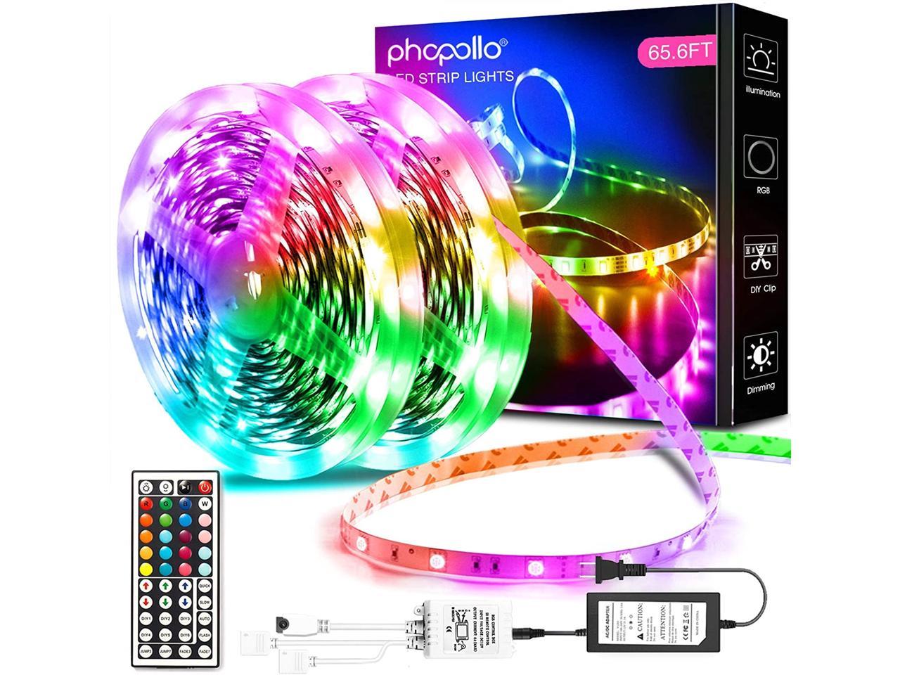 phopollo waterproof led strip lights 5050 led lights for bedroom