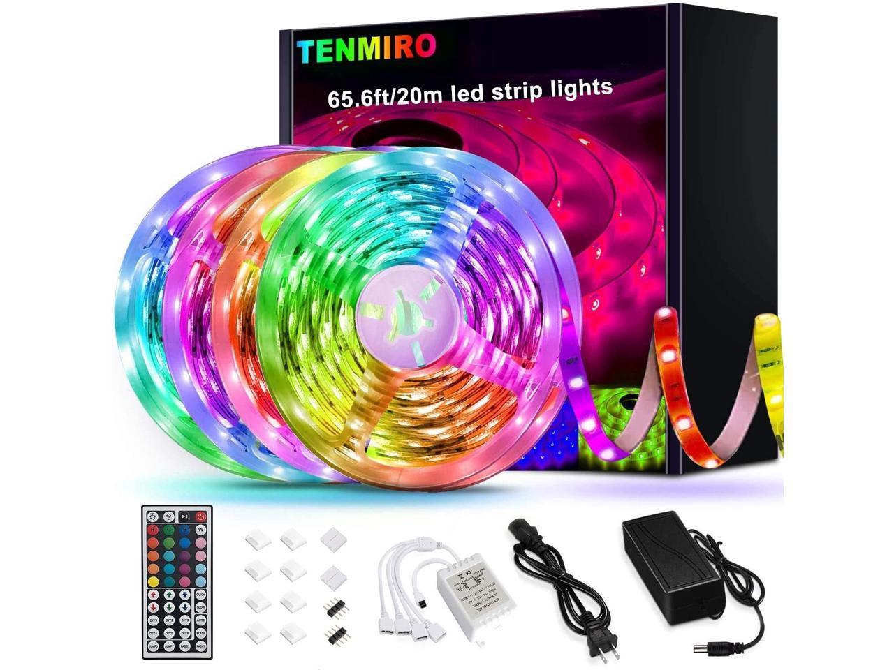 65.6FT/20M LED Strip Light Smart RGB 5050 SMD Led Light Strip Music Sync 600LEDs 
