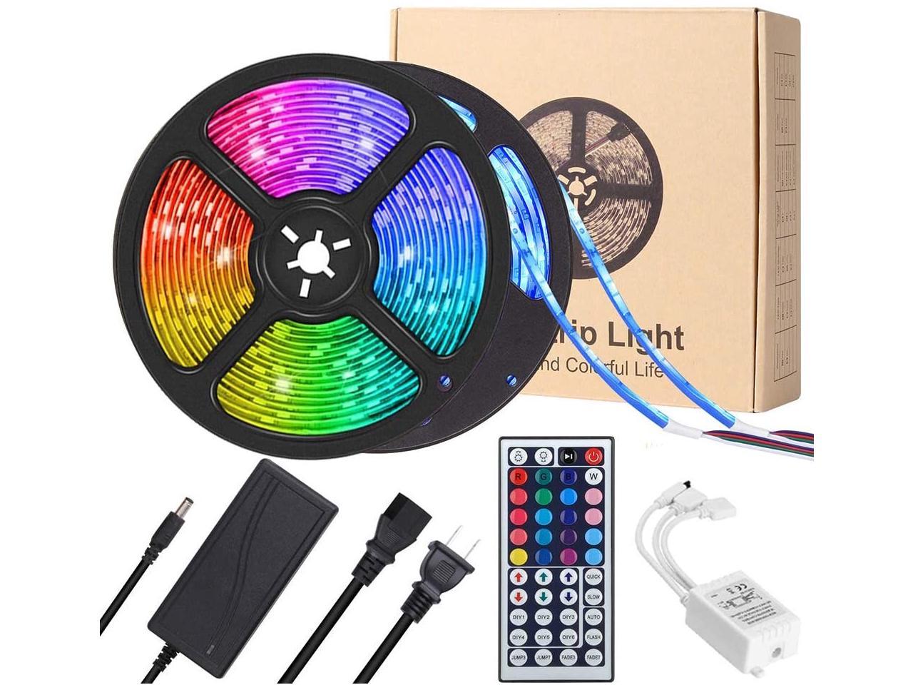 YORMICK Led Strip Lights 32.8 feet Waterproof Color Changing SMD RGB 300-LED Light Strips Kit with Keys IR Remote Control for BedroomRoomKitchenParty - Newegg.com