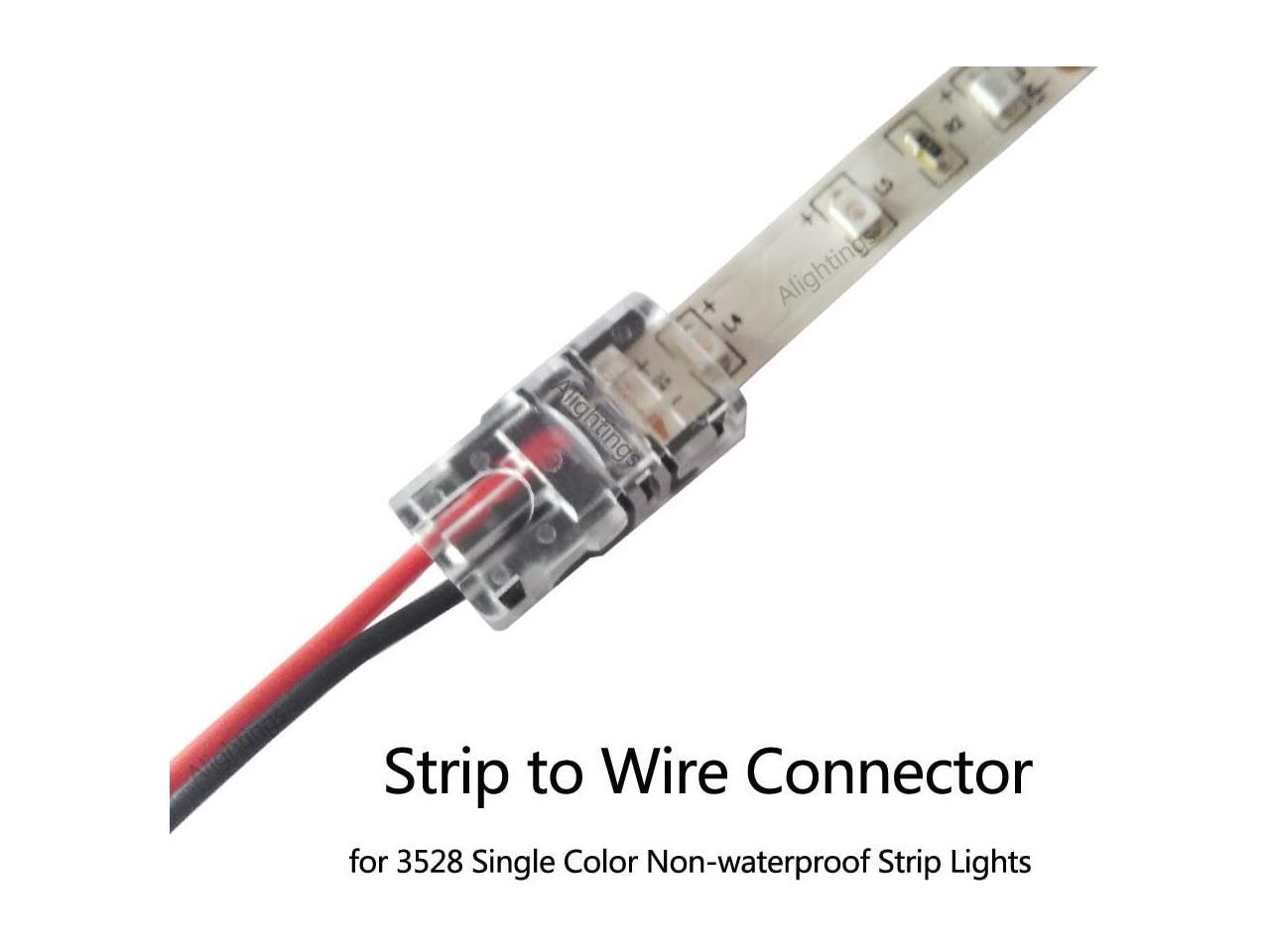 2835 3528 2 Pin 8mm LED Strip Connector - DIY Strip to Wire Quick  Connection for 12v 24v Single Color Led Strip Lights (Pack of 10) -  Newegg.com