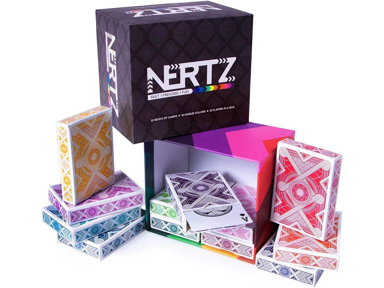 Brybelly Nertz: The Fast Frenzied Fun Card Game - 12 Decks of Playing Cards  in 12 Vibrant Colors Bulk Set of Poker Wide-Size/Regular Index  Plastic-Coated Cards - Newegg.com