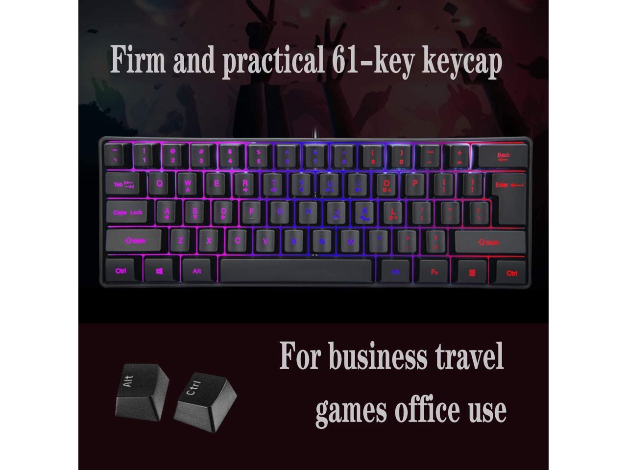 DGG K60 61 Keys Multi Color RGB Illuminated LED Backlit Wired Gaming
