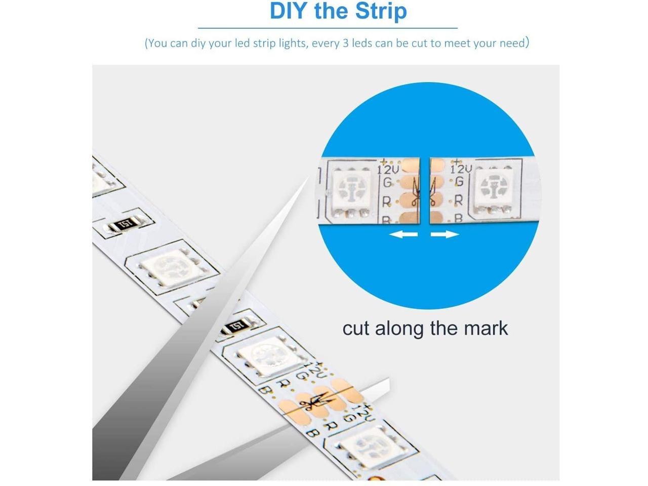 Daybetter Led Strip Lights 65.6ft 360Leds RGB Led Light Strips Kits with  Remote Color Changing Led Lights for Bedroom Room Tv Kitchen Desk Party -  Newegg.com