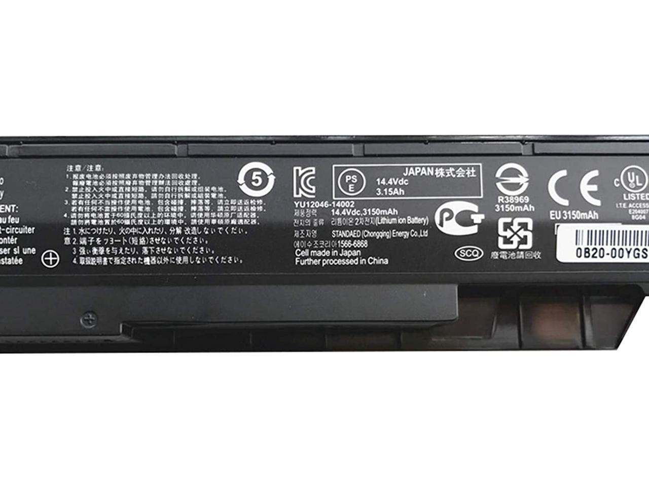 Battery for ASUS GL552 GL552J GL552JX GL552V GL552VW ROG A41N1424 14.8V 48Wh 