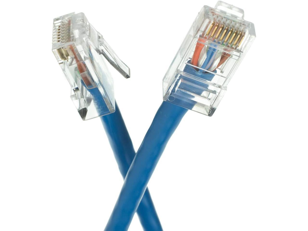 Orange 50-Pack - 12 Feet GOWOS Cat5e Ethernet Cable 1Gigabit/Sec High Speed LAN Internet/Patch Cable 350MHz 24AWG Network Cable with Gold Plated RJ45 Non-Booted Connector 