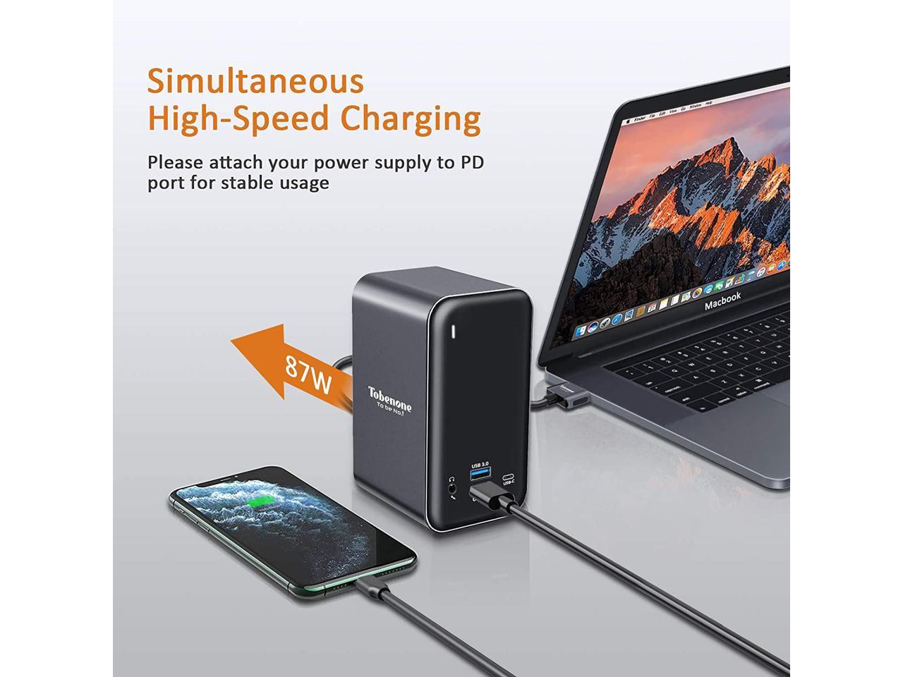 USB C Docking Station Dual Monitor for MacBook Pro, 15 in 1 USB C