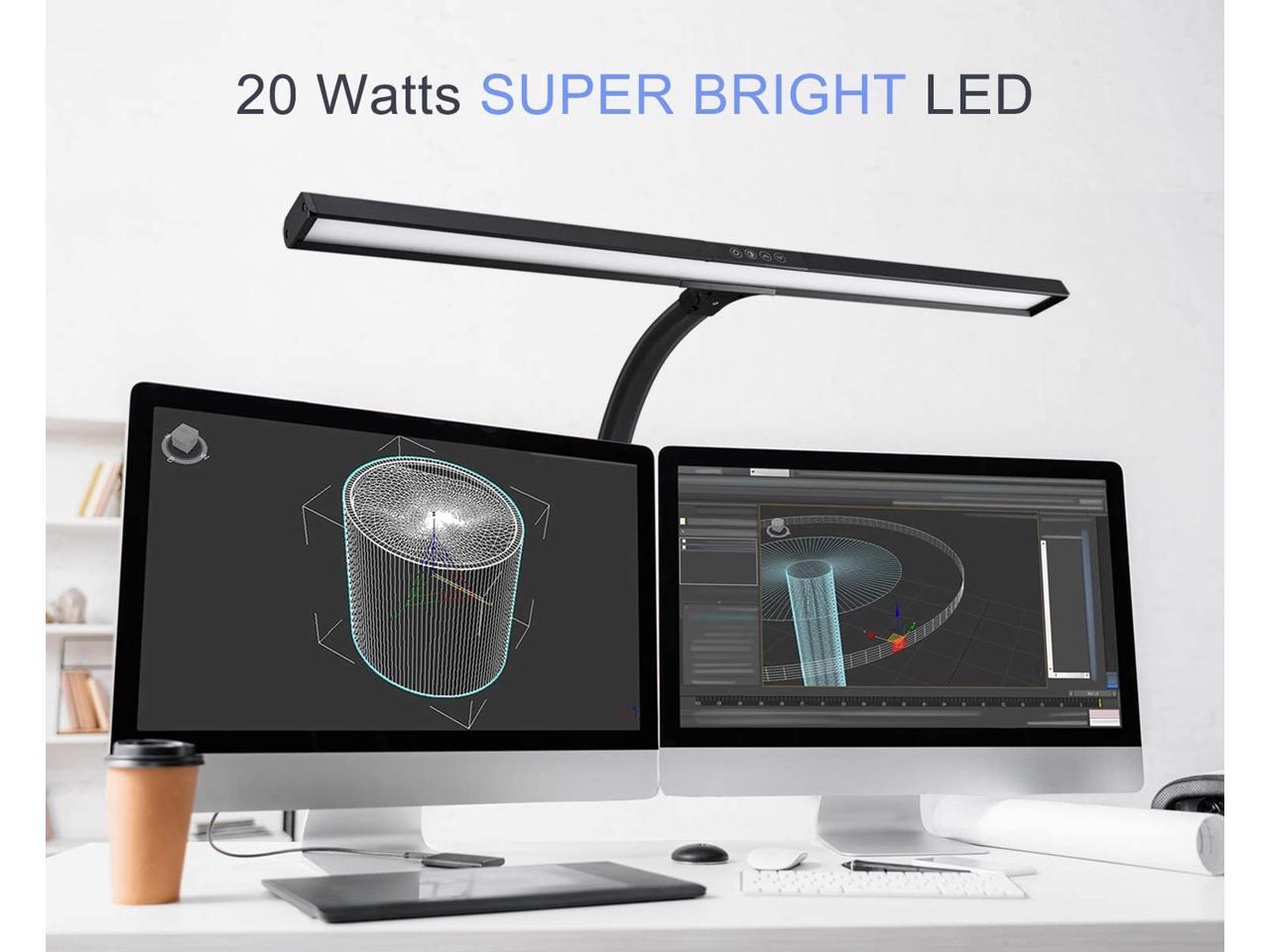 Office 15W Super Bright Extra Wide Area Drafting Work Light Architect Clamp Task Table Lamp Monitor Studio 5 Brightness Levels Great for Workbench 4 Color Modes PHIVE LED Desk Lamp Reading 