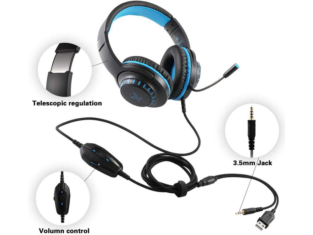 Pacrate PS4 Headset with Microphone for Laptop Computer Nintendo Xbox