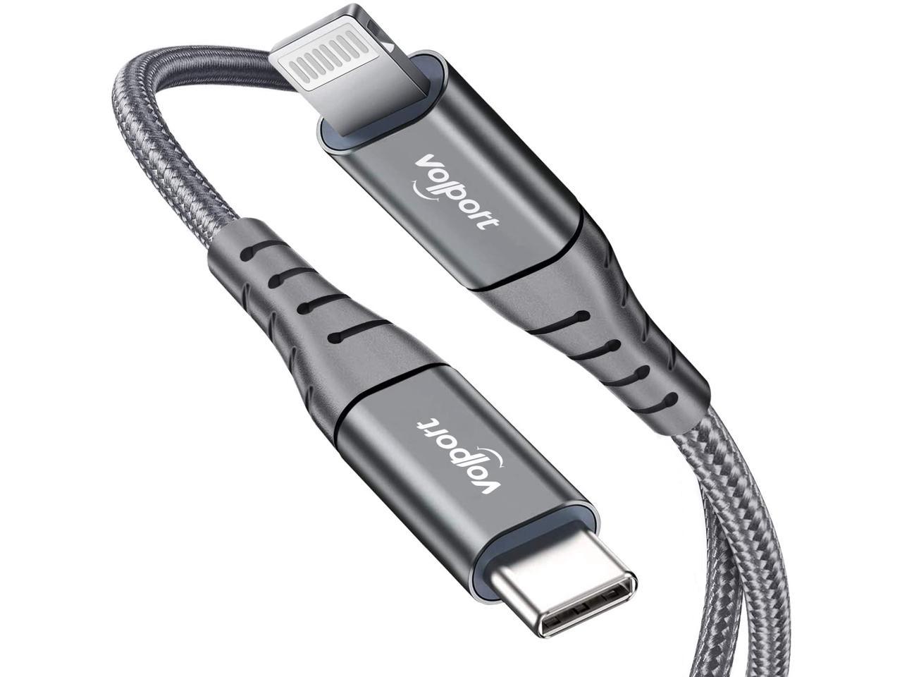 Basics Nylon Braided USB-C to Lightning Cable 6-Foot MFi Certified Charger for iPhone 11/11 Pro/11 Pro Max/X/XS/XR/XS Max/8/8 Plus Dark Gray 