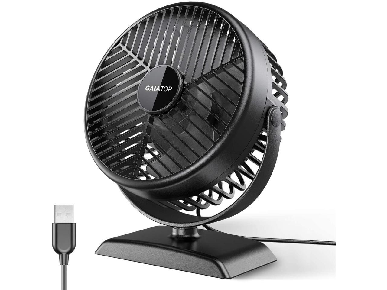 5 inch Mini Desktop Fan Cooling with 360°Rotation for Bedroom Red CAMTOP Desk Fan with USB Silent Table Fan Quiet 2 Speed Office 