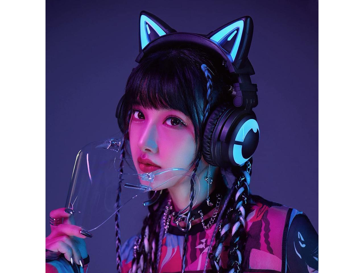 YOWU RGB Cat Ear Headphone 3G Wireless Bluetooth 5.0 Foldable Gaming  Headset with 7.1 Surround Sound, Built-in Mic & Customizable Lighting and  Effect 