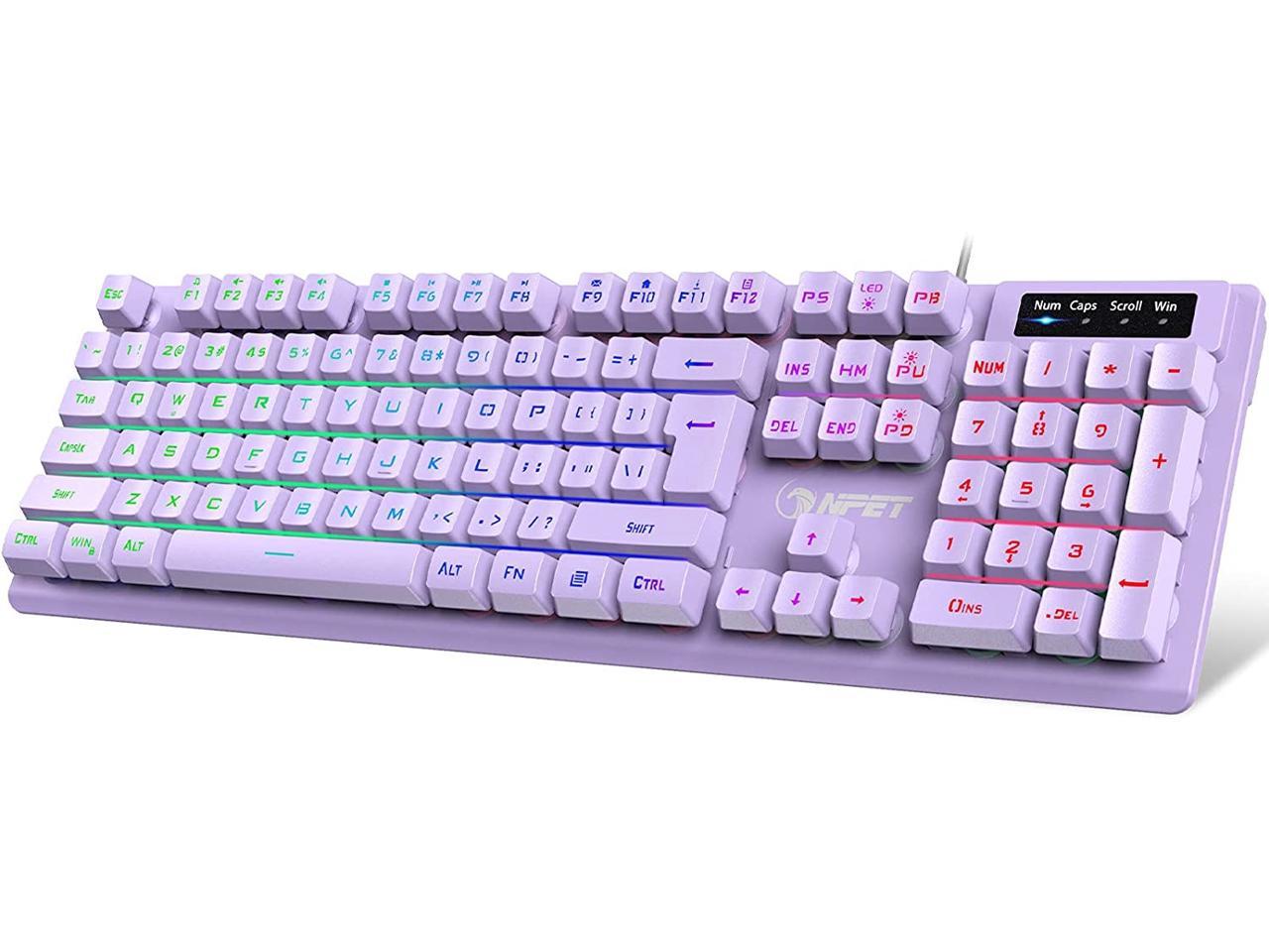 npet k10 gaming keyboard usb wired floating keyboard