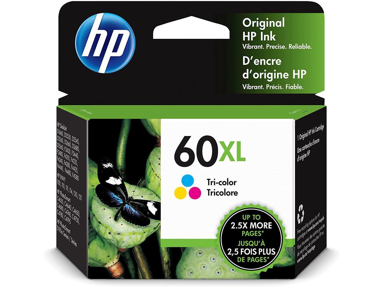 HP 60XL | Ink Cartridge | Tri-color | Works with HP DeskJet D2500 Series F2430 F4200 Series 