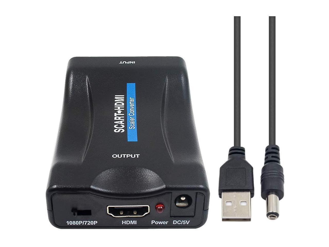 Duttek Scart to HDMI Converter, SCART to HDMI Adapter, SCART HDMI Box Video Audio HDMI Scart Adapter with Audio Cable 1080p 60Hz PAL/NTSC/SECAM for PS4 / PS3 TV/DVD - Newegg.com