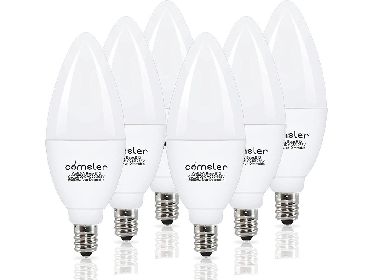 LOHAS E12 Candelabra LED Bulb Dimmable Daylight Bulb 5000K LED 6W Ceiling Fan... 