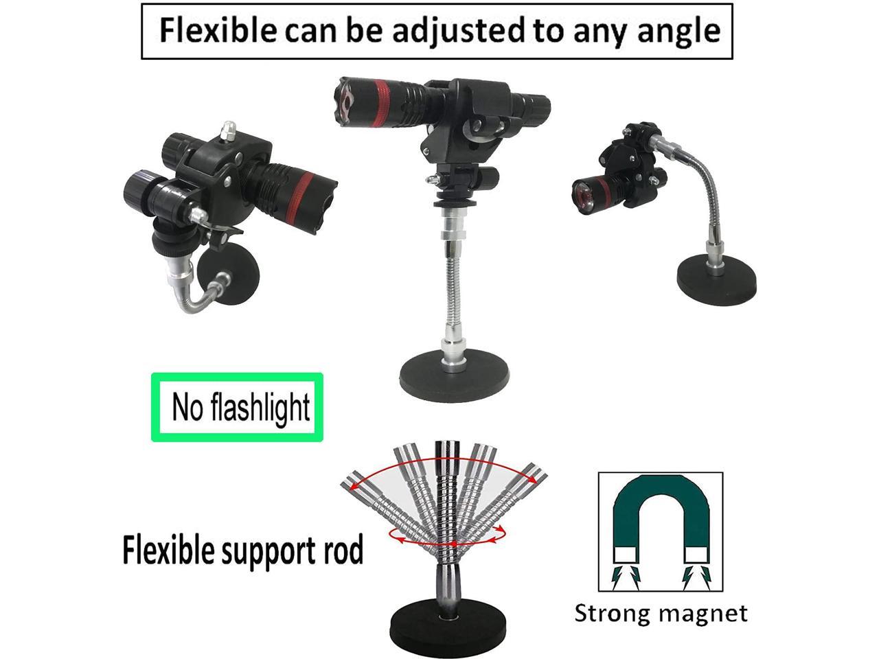 Magnetic Flashlight Holder Flexible Flashlight Mounting Brackets & Strong Magnet 