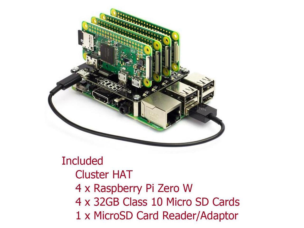 Cluster HAT Kit (includes 4 x Raspberry Pi Zero W) - Newegg.com