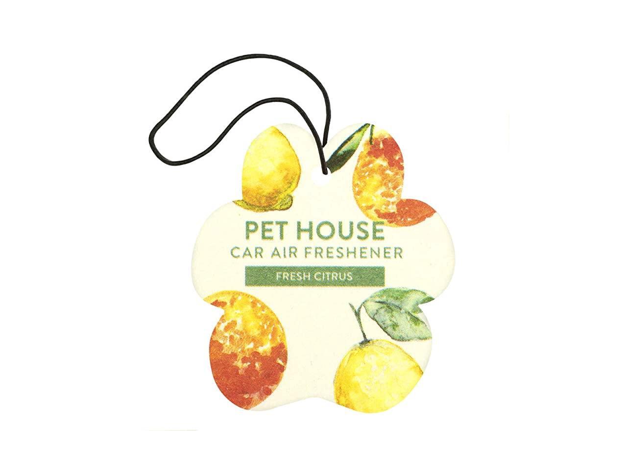 Pet House Car Air Freshener, Pack of 4 Fresh Citrus NonToxic Auto
