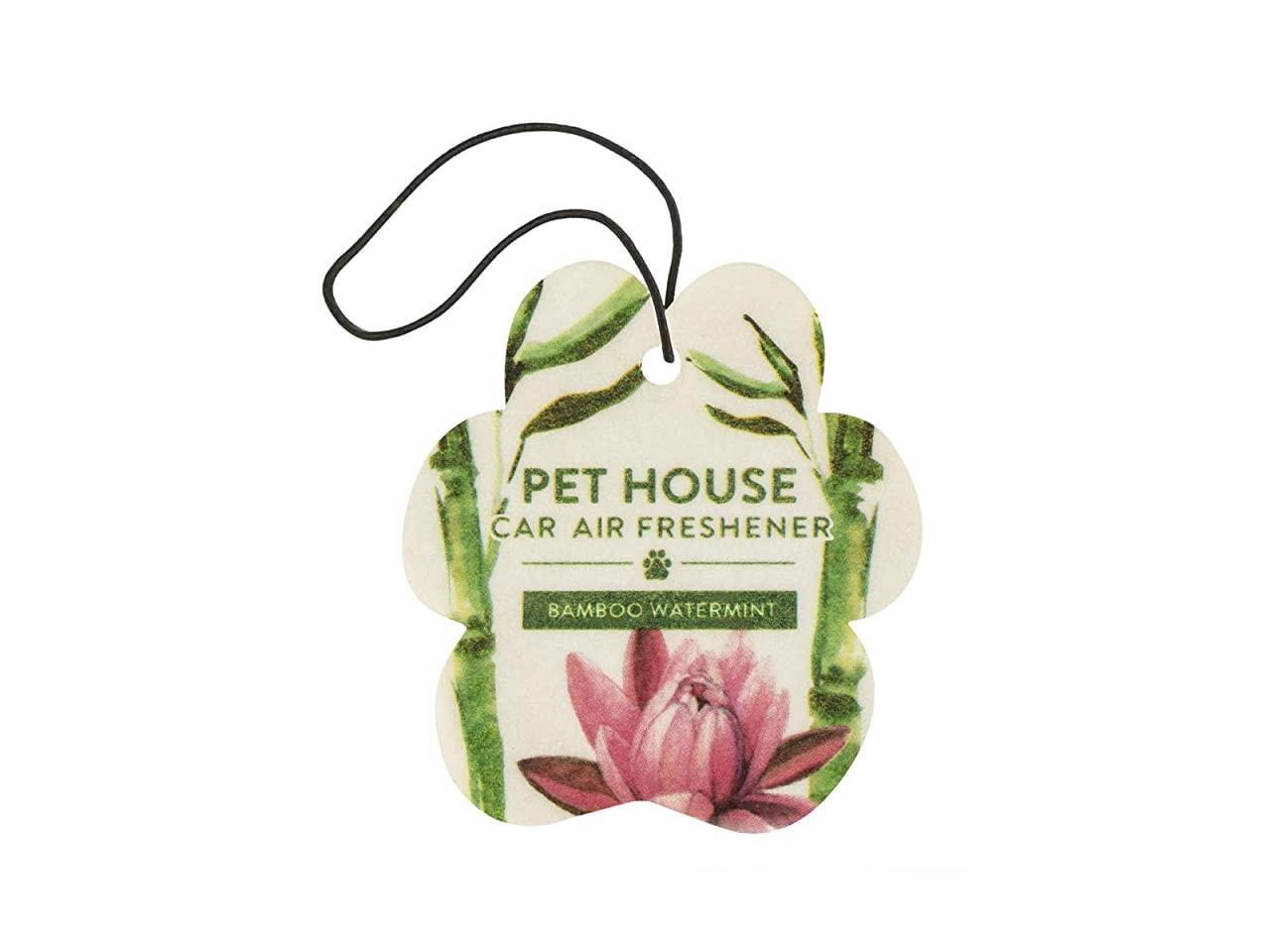 Pet House Car Air Freshener, Pack of 4 Bamboo Watermint NonToxic