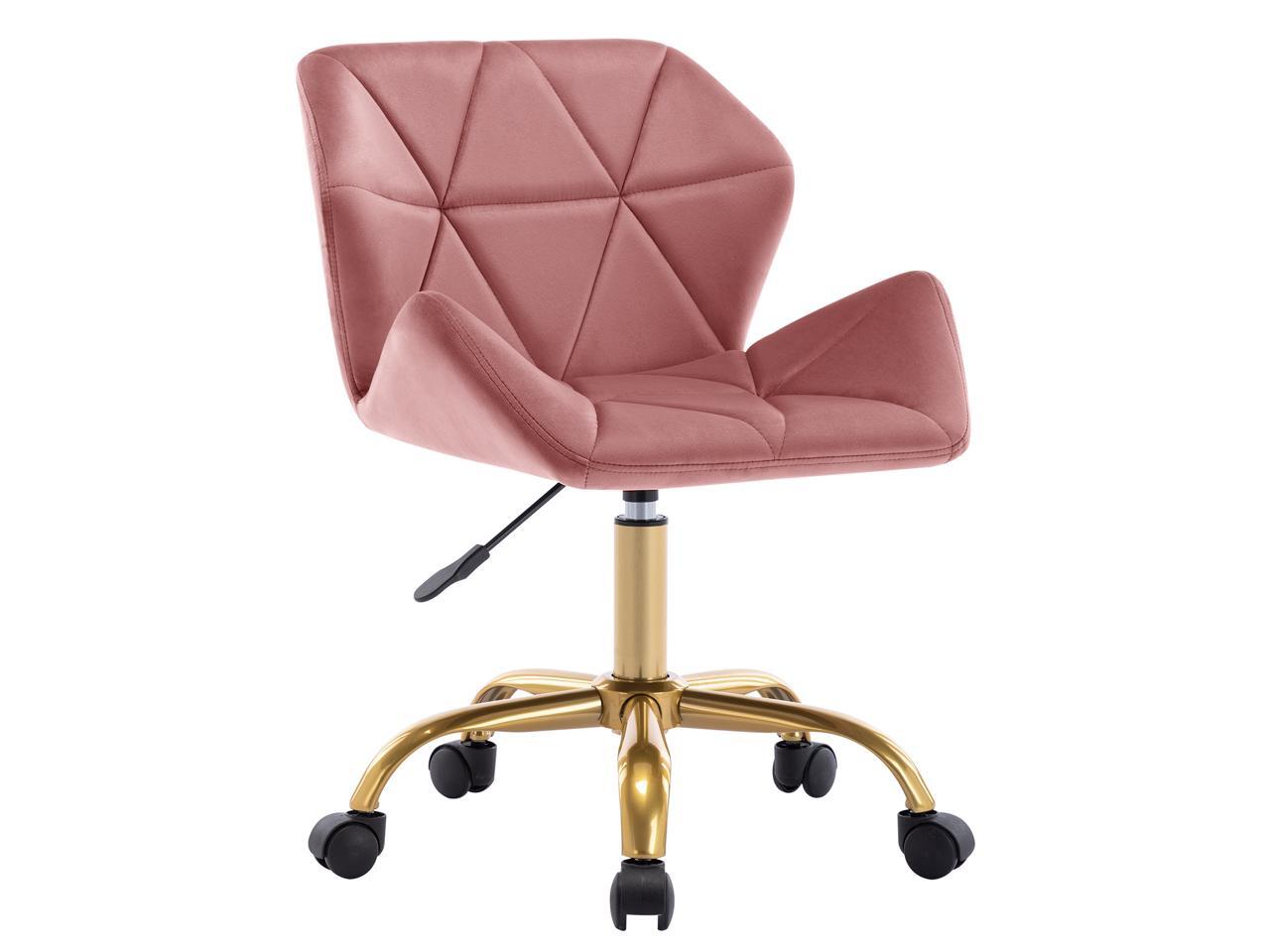Duhome Cute Home Office Chair, Velvet Swivel Desk Chair Armless