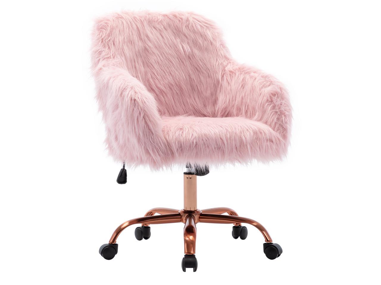 Duhome Faux Fur Home Office Chair for Women, Vanity Chair for Teen ...