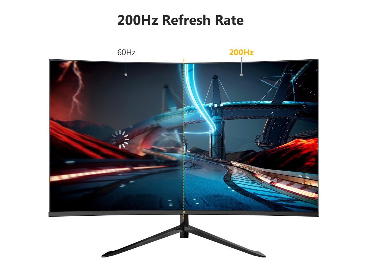 ZEDGE UG32F 32" 1080P 1920 x 1080 200Hz Curved Gaming Monitor, 300cd