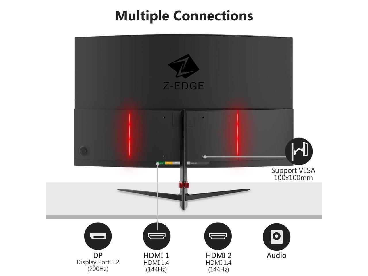 ZEDGE UG27 27" 1080P 200Hz 1ms Curved Gaming Monitor FreeSync