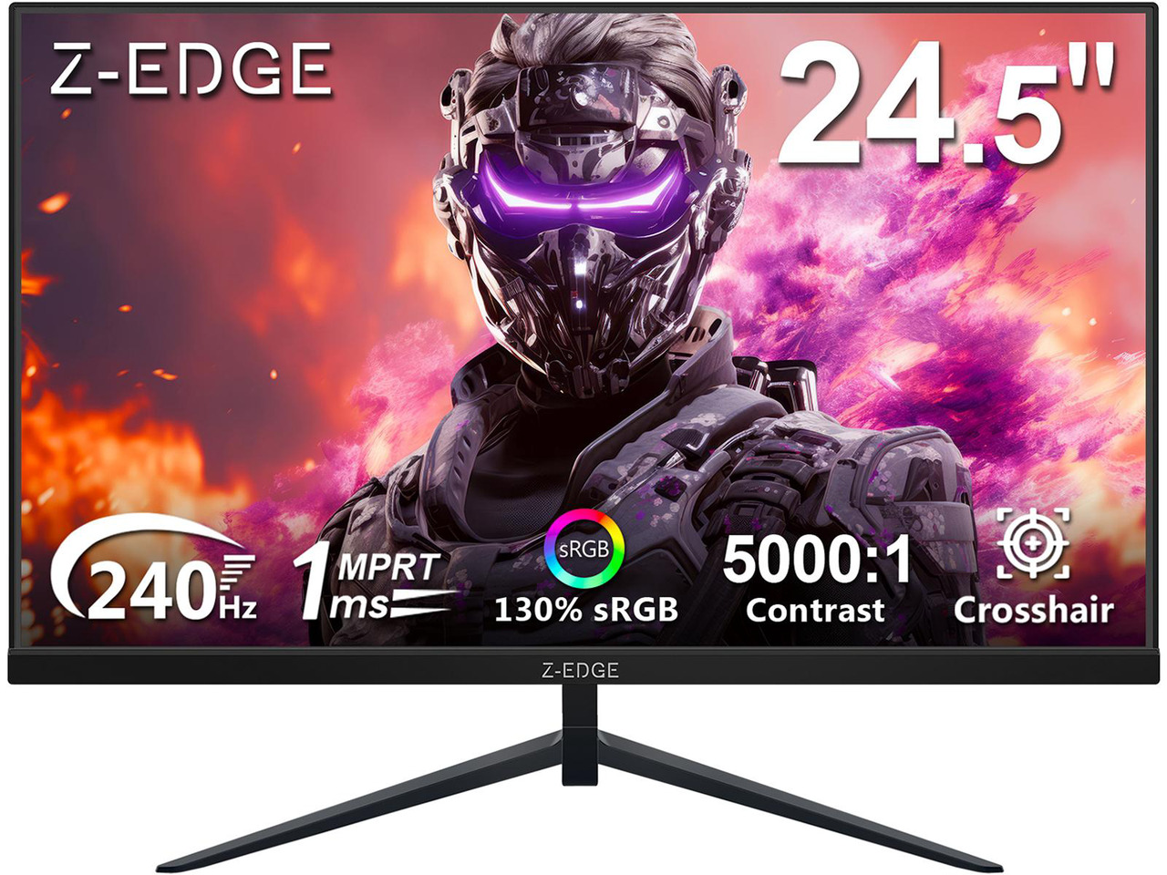 Z-EDGE 24.5" 1080P Full HD Flat Panel Gaming Monitor, 240Hz, 1ms (MPRT), 350cd/m², FreeSync Compatible