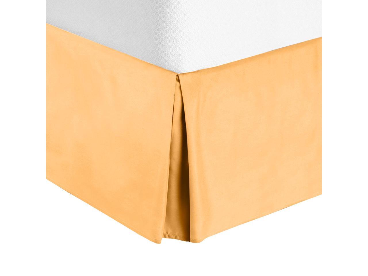 King Peach Premium Luxury Pleated Tailored Bed Skirt 14” Drop Dust Ruffle 