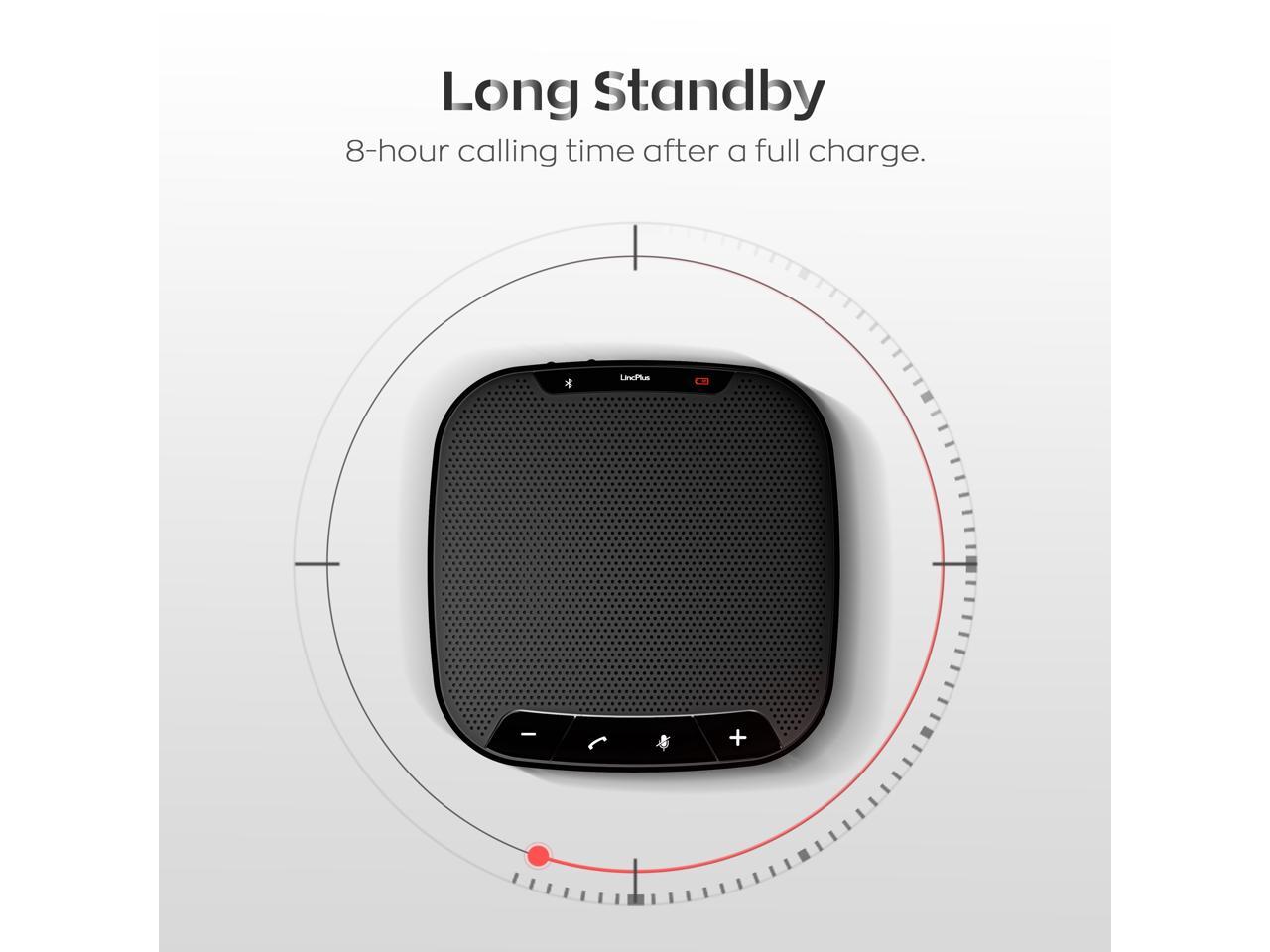 Bluetooth Speakerphone with Microphone;w/Noise Reduction;4 Mics;360