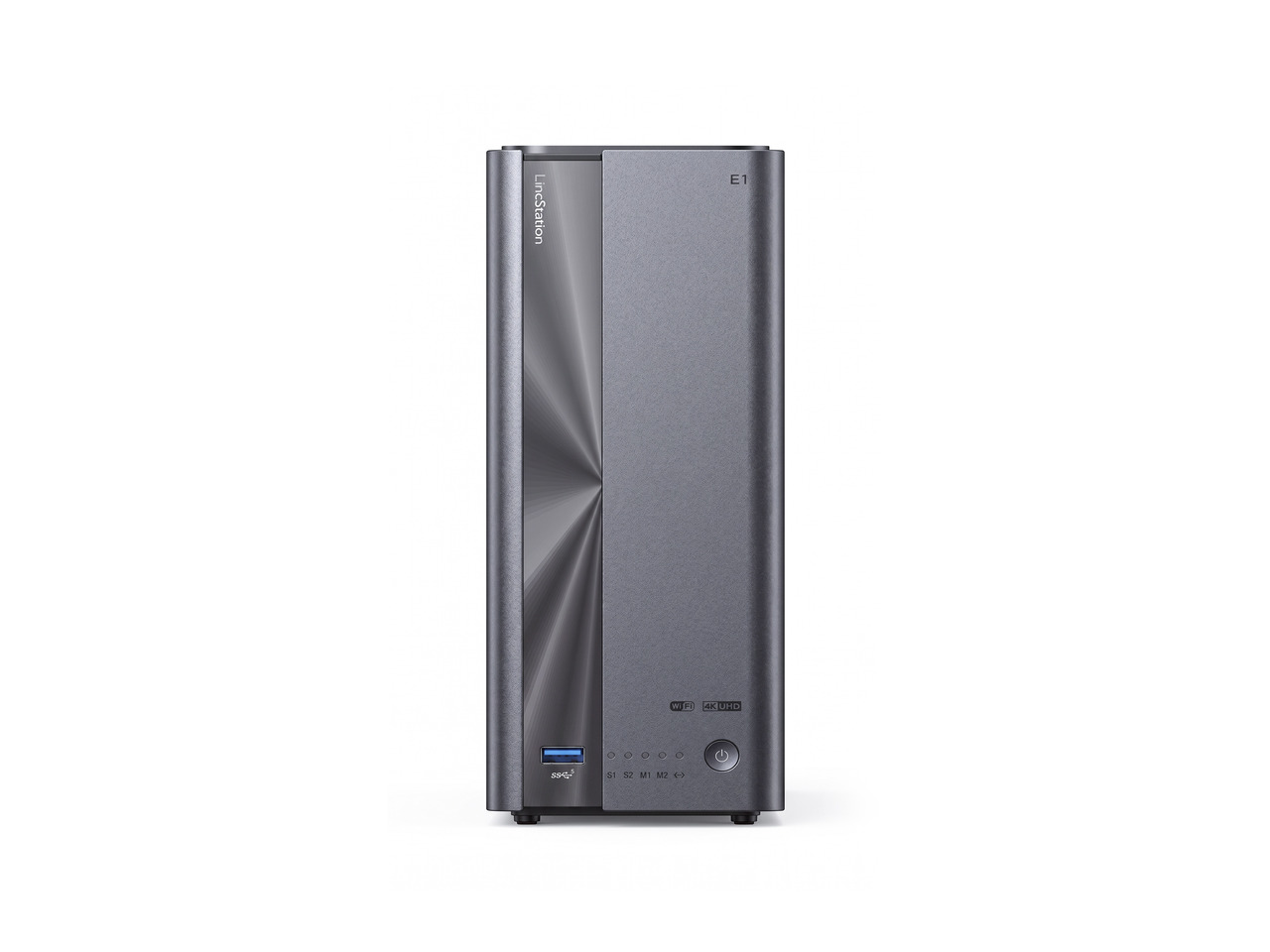 LincStation E1 4-Bay Hybrid Private Cloud NAS Server | 2x SATA, 2x NVMe M.2 SSD Slots, Up to 76TB Network Storage, Auto Phone Backup via Dual-Band Wi-Fi, 4K HDMI, 2.5GbE LAN, No Monthly Subscription