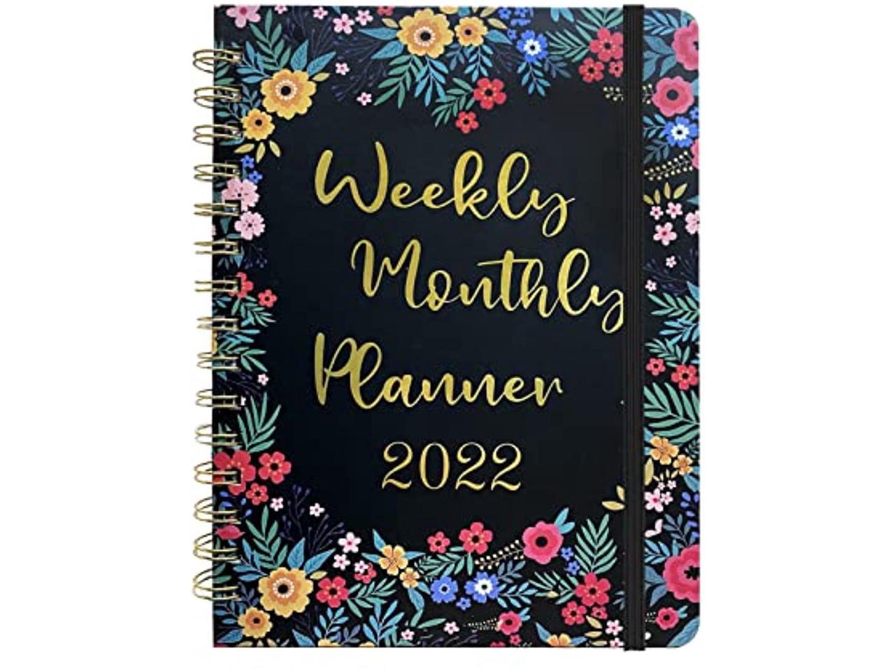 2022 Planner Perfect for Home Dec 2022 Jan 2022 Flexible Floral Hardcover with Thick Paper School and Office Organizing 8 x 10 Weekly & Monthly Planner 2022 with Twin-wire Binding 
