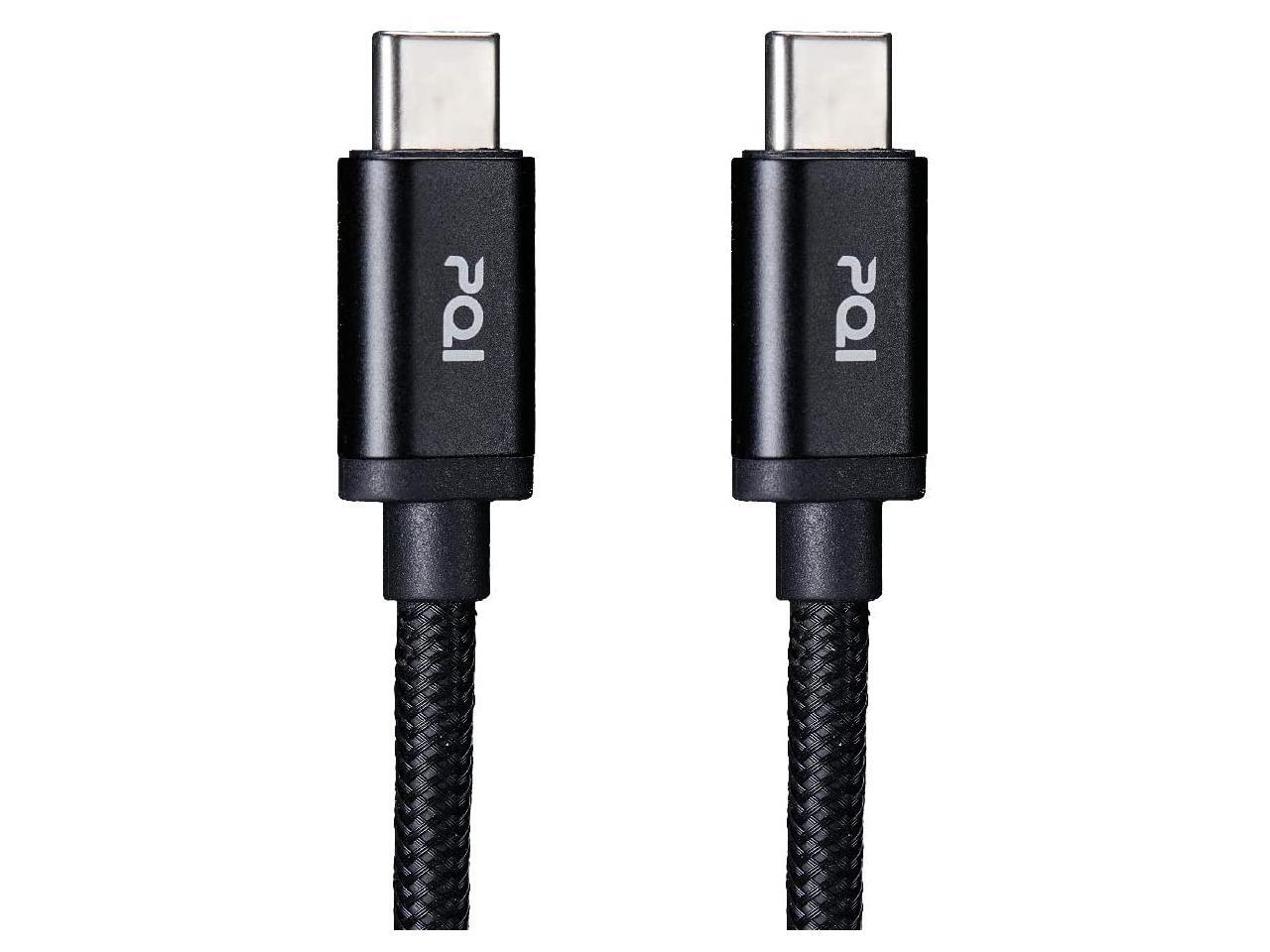 PQI Type C Charger Cable Nylon Braided USB C to USB C Cable Support