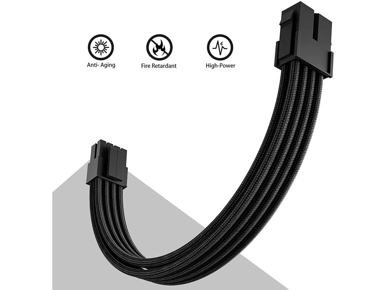 Power Supply Sleeved Cable, Extension PC Kit, 18AWG 24Pin ATX / 8 (4+4