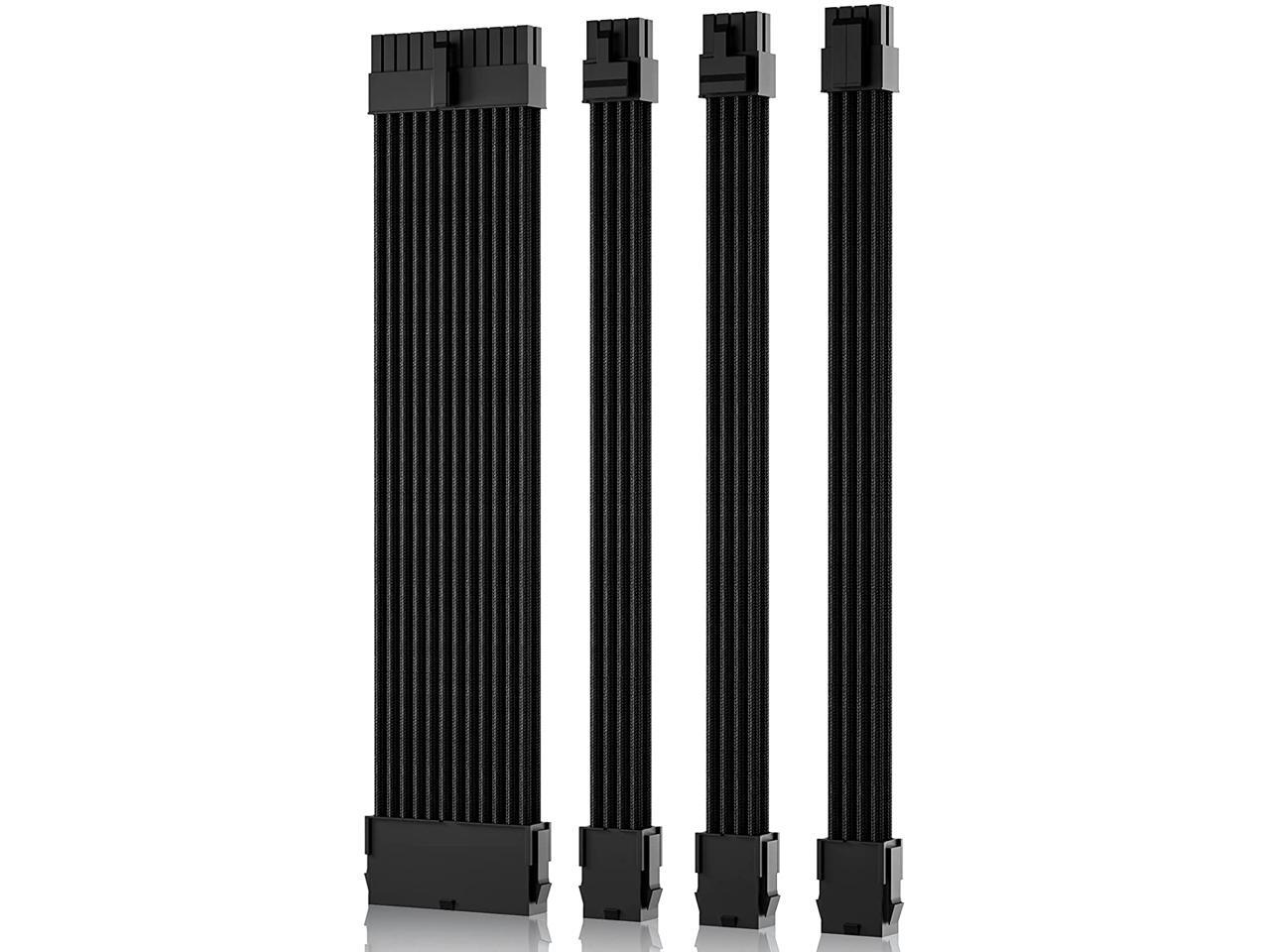 Power Supply Sleeved Cable, Extension PC Kit, 18AWG 24Pin ATX / 8 (4+4) Pin EPS / 8 (6+2) Pin