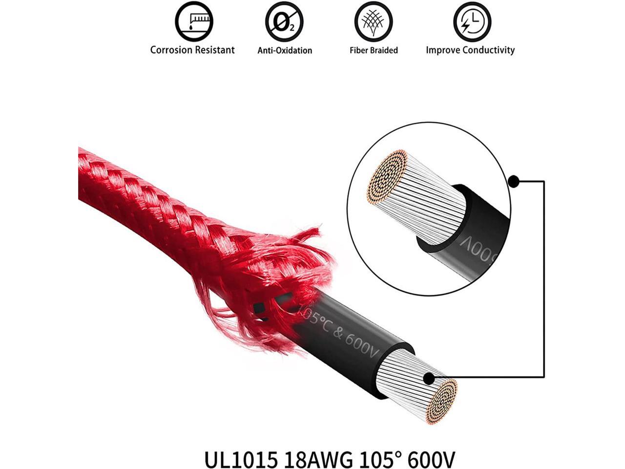 Black Red PSU Sleeved Cable, PC Power Supply Cable Extensions Kit with