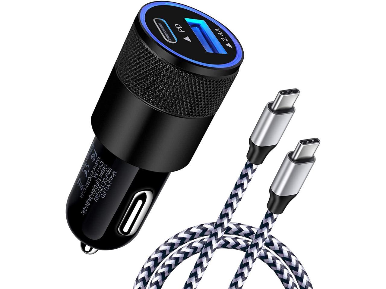 Usb C Car Charger Adapter 30w Usb C Cigarette Lighter Adapter For Samsung Galaxy S21 Ultra 5g S Fe Note Ultra S Ultra 2 A52 2 Google Pixel 5 4xl 4 Dual Port Car Charger Fast Charging Cable Newegg Com